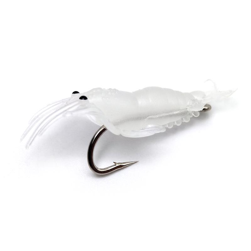 Светящаяся мягкая приманка-креветка с крючком - Бионическая приманка для судака и окуня