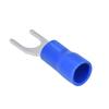 50pcs Fork Connectors Insulated Spade U-Type Wire Connector 12-10AWG Cable Crimp SV5.5-6 Blue with a Maximum Current of 48A for Power Control Systems