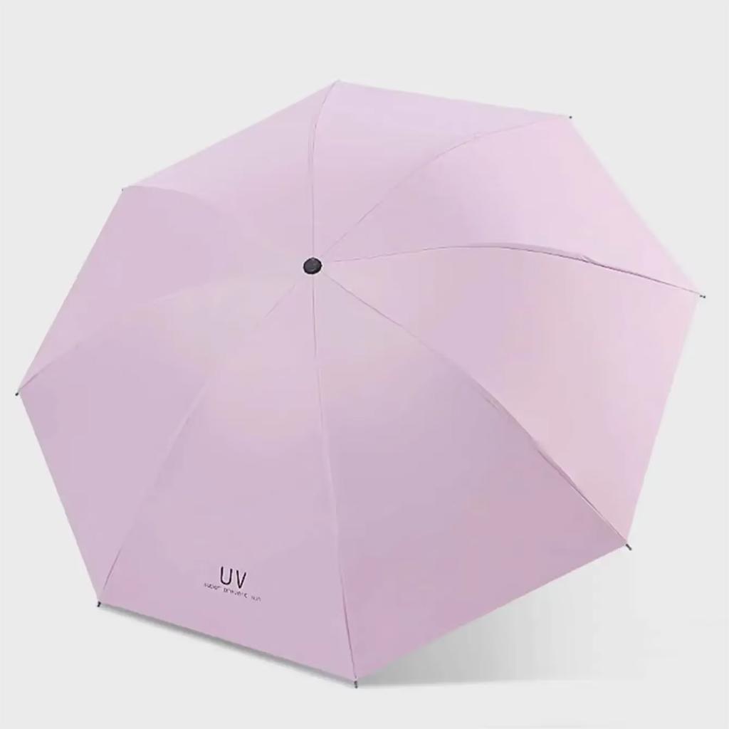 1pc-Solid Color Sunscreen Umbrella, UV Protection Folding Umbrella. Dual-use Umbrella For Both Sunny And Rainy Days