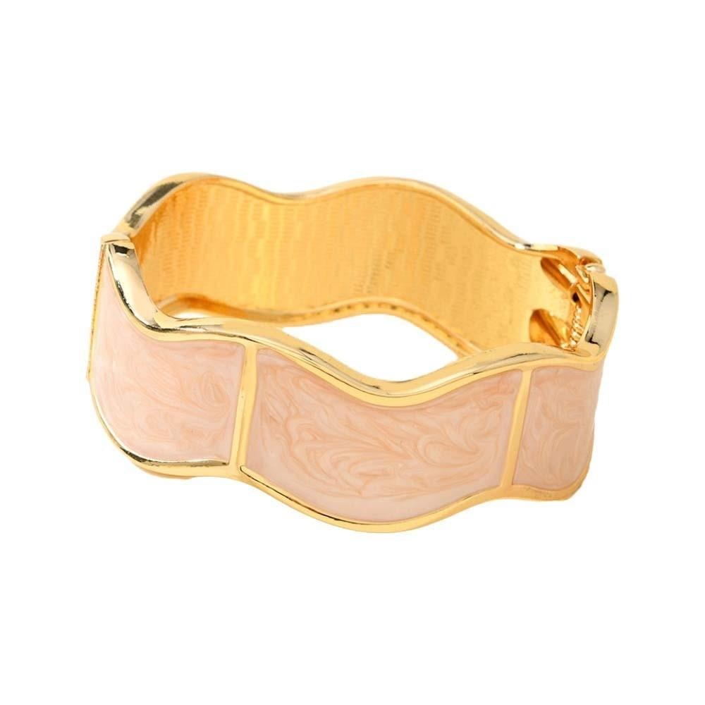 

Adjustable Enamel Bangle Exaggerated Women s Wrist Jewelry Handicraft Irregular Bracelet Party бежевый