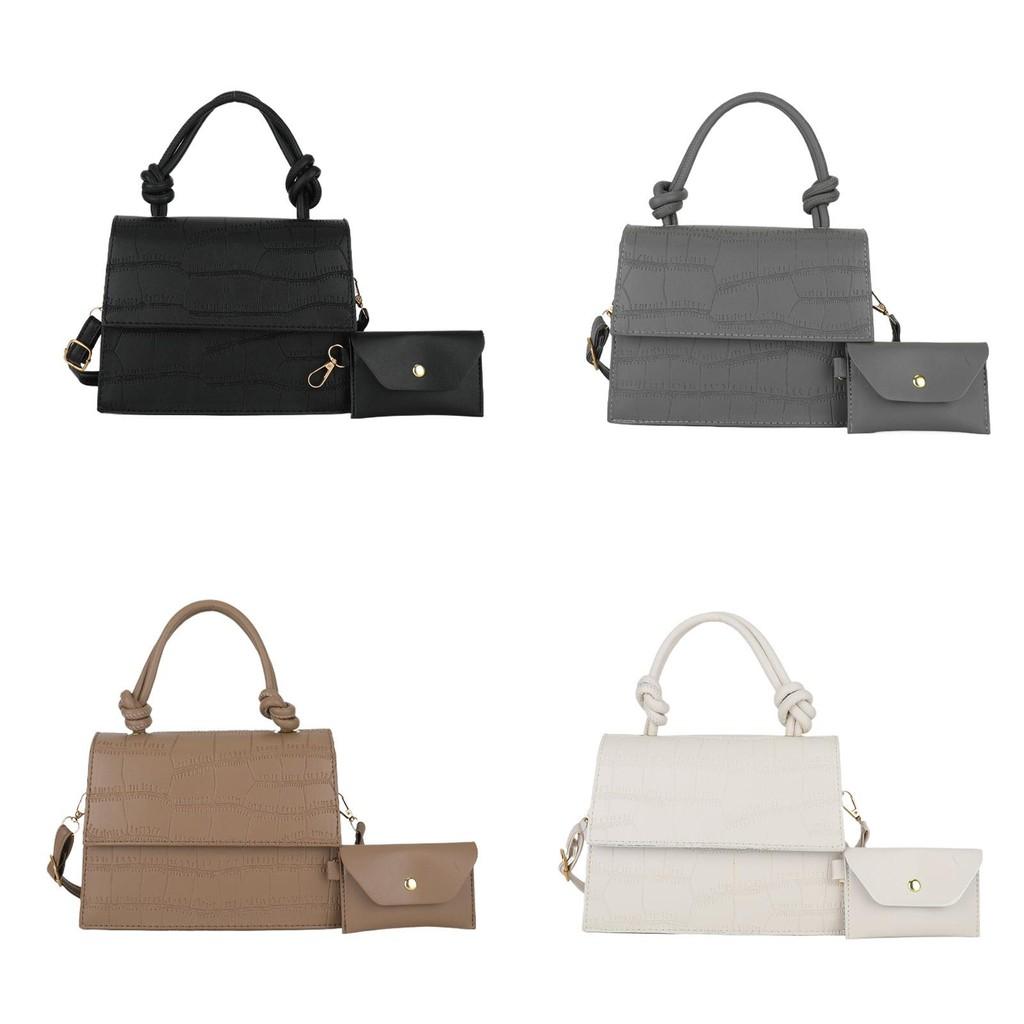 Single Texture Stone Shoulder Crossbody Bag Solid Color Handbag Women Gifts