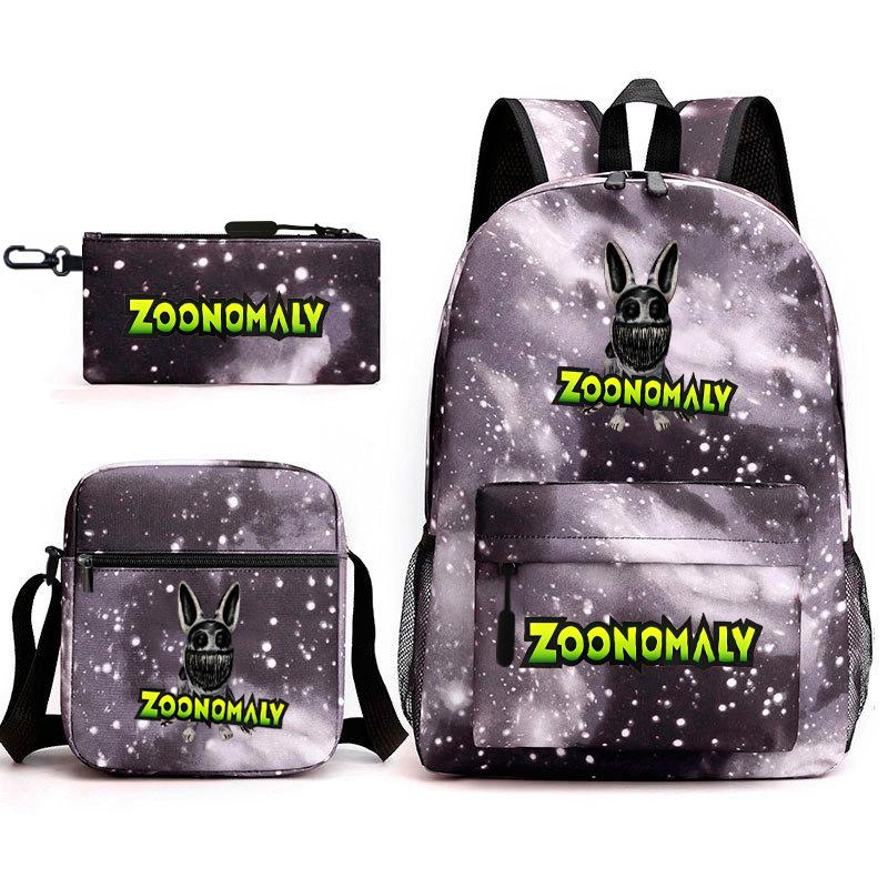 Deformed Zoo Surrounding Primary School Students Schoolbag Trend Starry Sky Backpack Leisure Three-piece Set