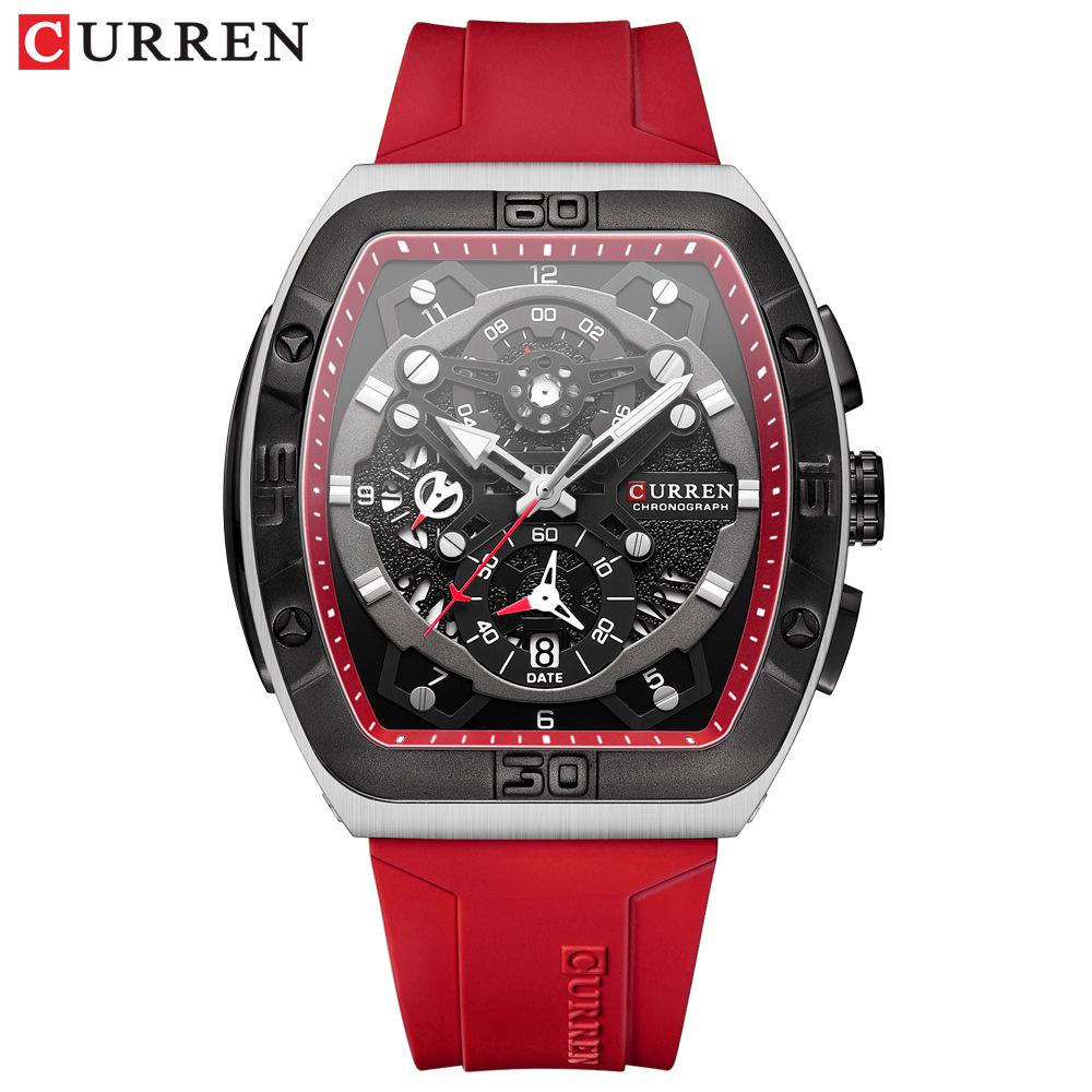 CURREN 8443 Men s Waterproof Sports Quartz Chronograph Watch with Calendar and Six-Hand Display
