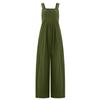 Women's Summer Casual Color Sleeveless Sling Pocket Wide Leg Side Button Jumpsuit