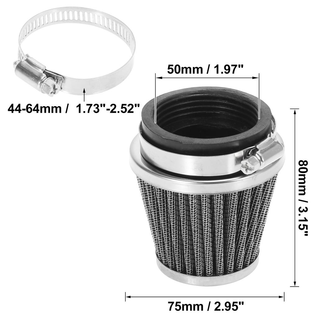 Motoforti Motorcycle 35/39/42/44/48/50/52/54mm Air Filter Cleaner Round Tapered Replacement For 50cc 70cc 90cc 110cc 125cc