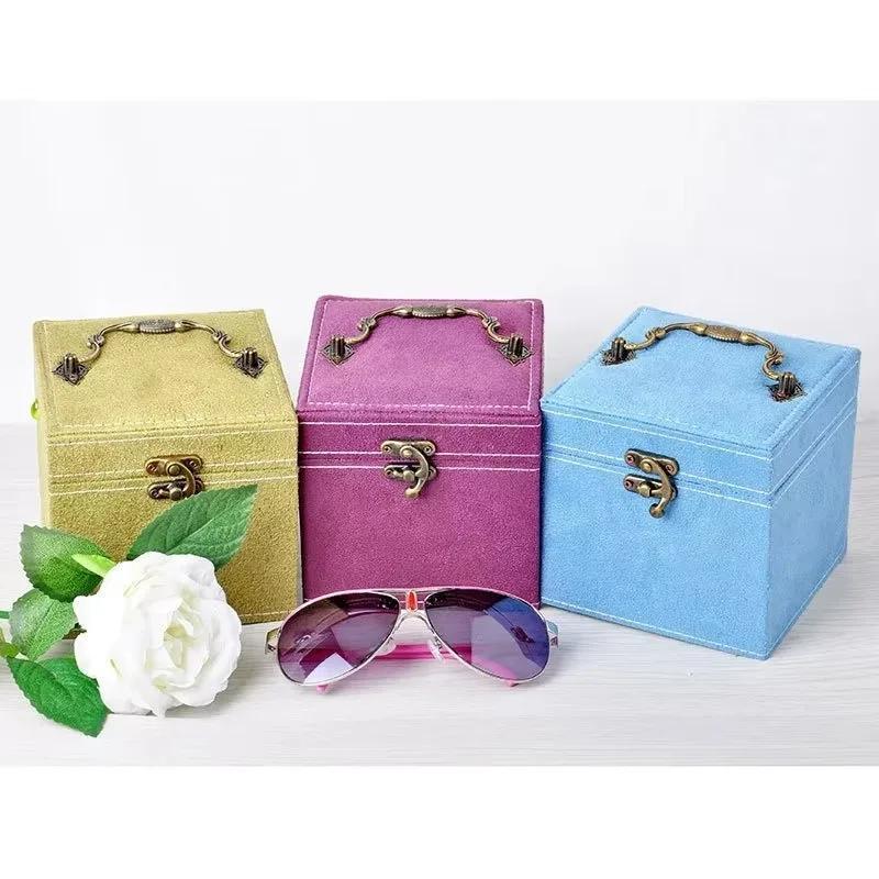 1 Pcs Multi-functional Three-layer Leather Drawer-style Jewelry Box Earrings Lock Jewelry Box Necklace Ring Storage Box