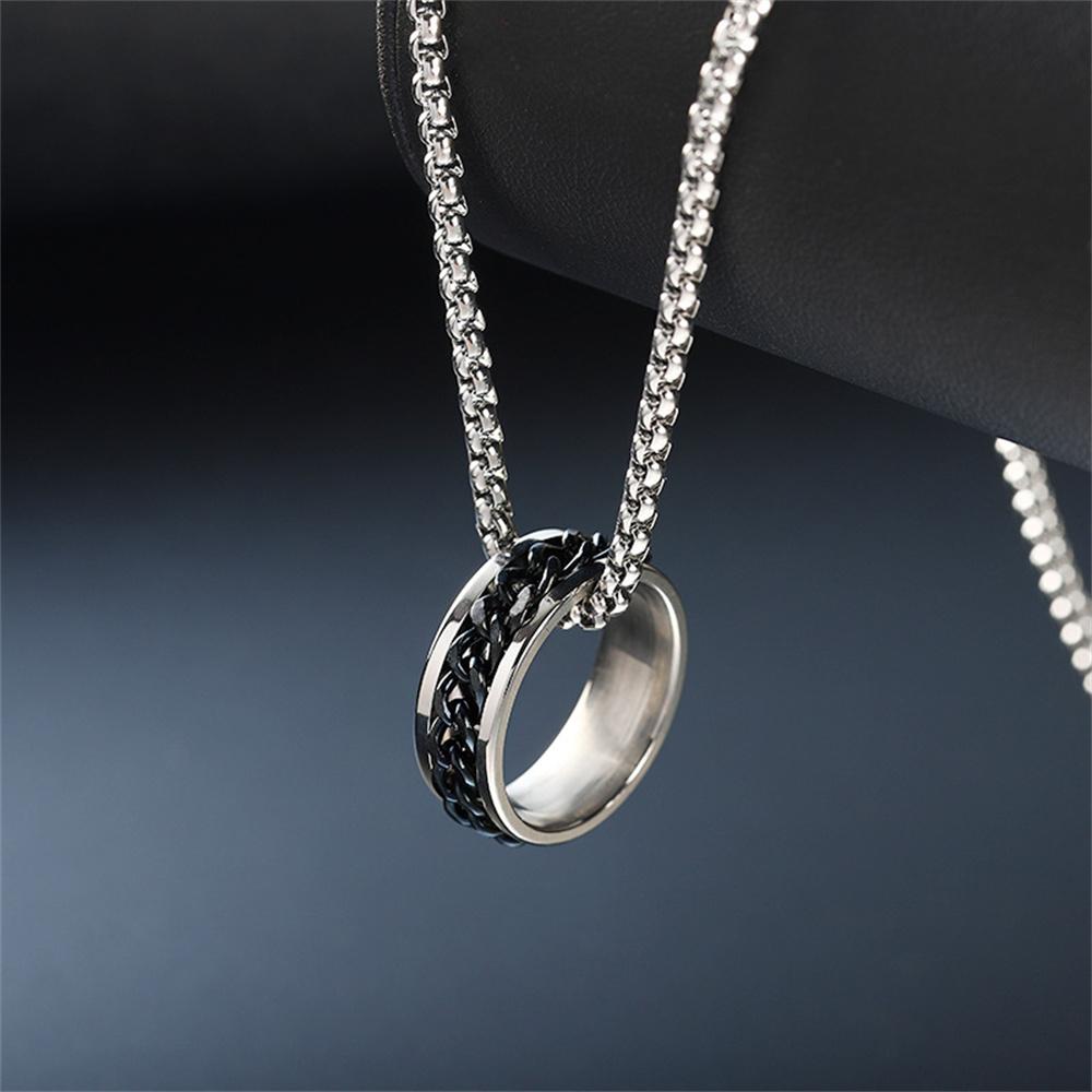 

2022 Модный бренд Универсальное кольцо-ожерелье Двойного назначения Мужская подвеска Простые женские хип-хоп аксессуары из титановой стали