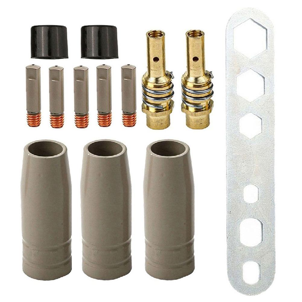 13PCS Replacement Coating Nozzle Set for 15AK Airless Welding Equipment Featuring Copper Tips 1.2mm and Nonstick Slag Resistance