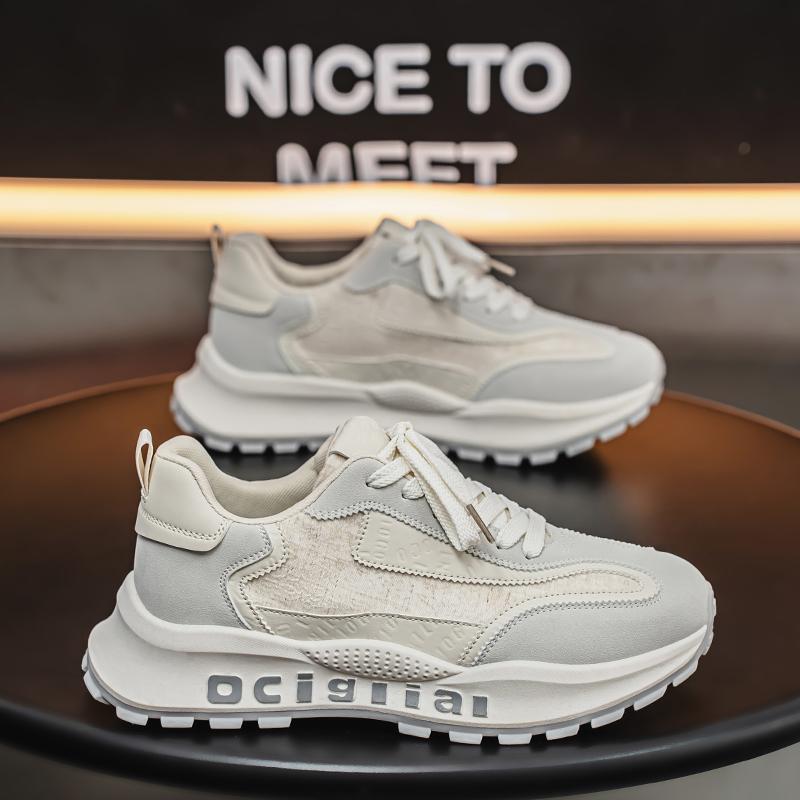 Spring new street versatile fashion casual men s shoes, beige, beige, gray 44 серый