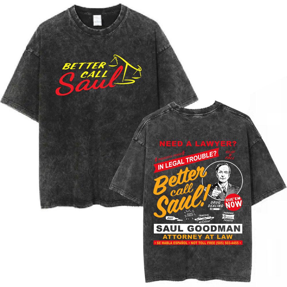 Unisex Los Pollos Hermanos Tshirt YK Breaking Bad Print Black Washed Oversized Short Sleeve Streetwear Tops