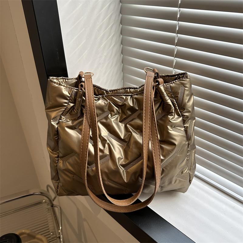 

Женские стеганые сумки большой вместимости, зимние наплечные сумки с хлопковой подкладкой, модные сумки для девочек, объемные сумки