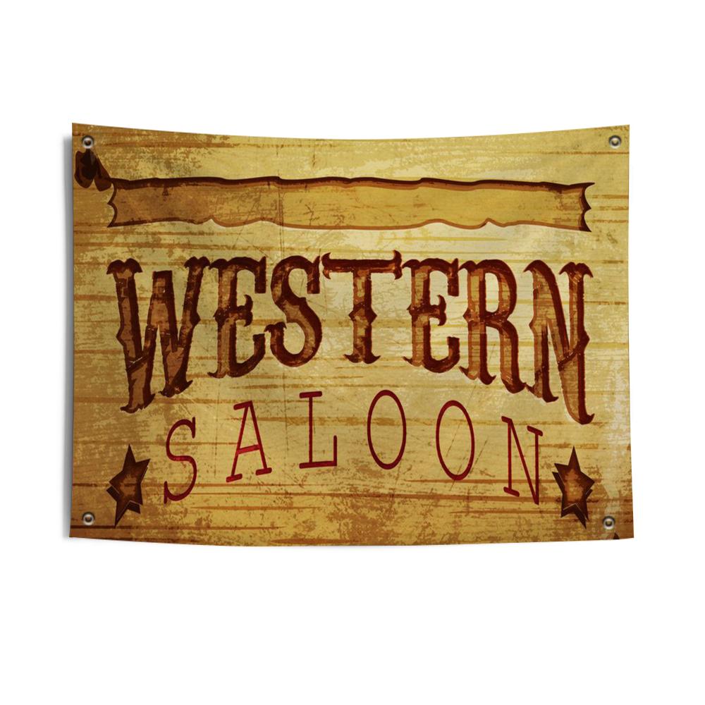 Western Cowboy Tavern Flags Sunproof Windresistant Outdoor Flag Festival Decor For Courtyards  Gardens Shops Camping