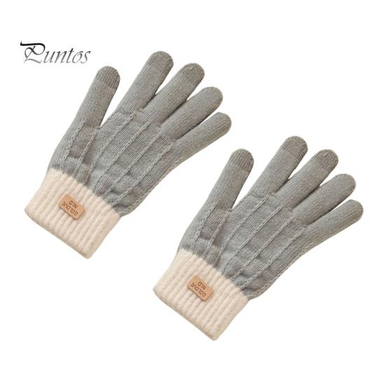 

1 пара женских зимних перчаток из жаккарда, утолщенные плюшевые вязаные перчатки с пятью пальцами и сенсорным экраном, унисекс, противоскользящие, для холодной погоды, для вождения, гольфа, катания на лыжах и коньках