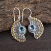 Sky Blue Topaz Gemstone 925 Sterling Silver Earrings 1.95" , Elegant Dangle Jewelry Gift For Her EE-74-8