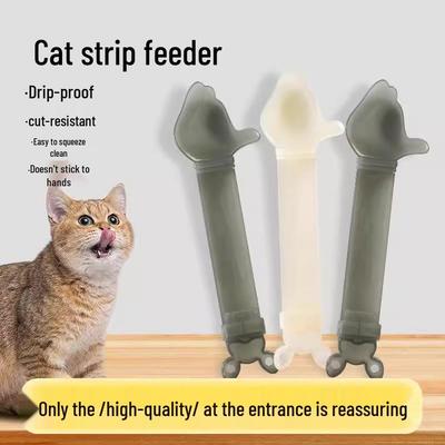 Kit Grande de Alimentador de Tiras y Exprimidor para Gatos con Cuchara Alimentadora - Suministros Especiales para Snacks de Gatitos