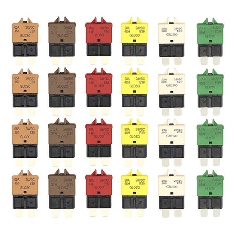 2-30 buc 5/7.5/10/15/20/25/30A DC28V Adaptor siguranță cu resetare manuală Siguranță lamă întrerupător de circuit ATC pentru marină, raliu, auto, barcă