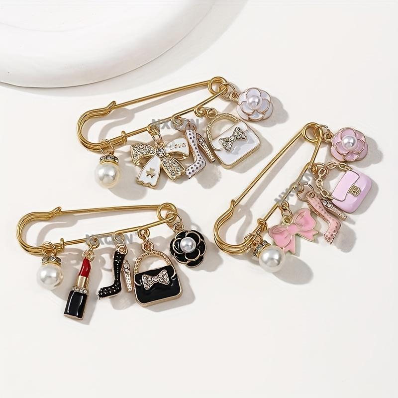 1 Stück Modisch und Elegant Kleiner Duftender Stil Legierung Anstecknadel Exquisite Mantel Brosche Zubehör Anti-Licht Fixiertes Taillenband Anhänger Anhänger