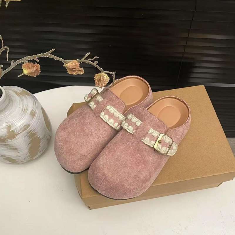 Platform Birkenstock Shoes Bag Head Half Slippers Women's Outer Wear 2025 New Spring and Summer One-pedal Ugly and Cute Boken Single Shoes Sandals