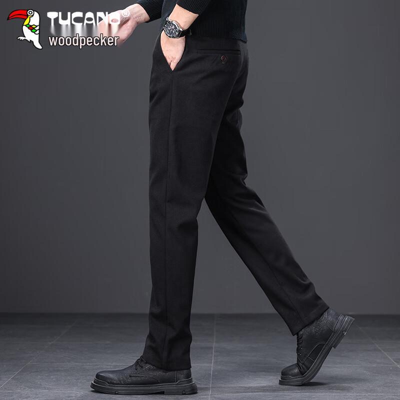 Tucano Men's Autumn/Winter Straight-Fit Business Casual Woolen Trousers