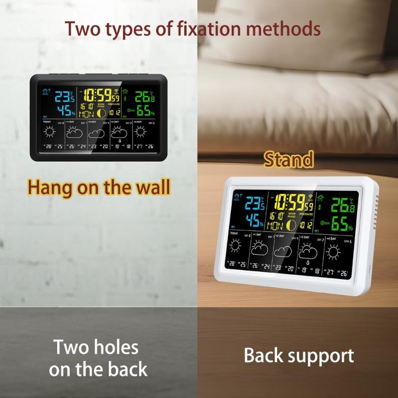 Intelligent WiFi Color Display Weather Stations With Indoor and outdoor Temperature Humidities Monitoring 5Day Weather Forecasts