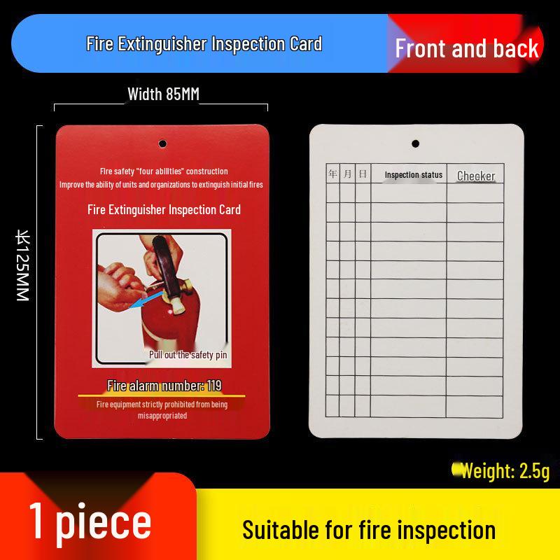 Fire Safety Inspection & Record Card Holder: Fire Extinguishers & Hydrants