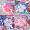 Mini  Squeeze Toy Plush Dyed Cat Paw Pinching Toy Stress Relief Toy Fidget Silicone Slow Rebound Decompression Toy