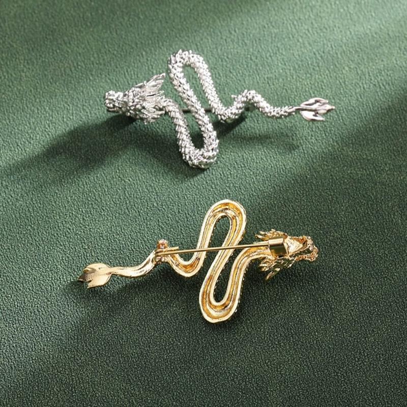 Chinese Zodiacs Shape Brooch Chinese Dragons Lapel Pins for Women Animal Themed Breastpins Stylish Accessory for Women