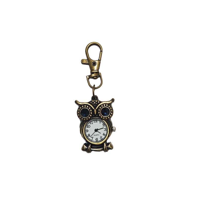 Tiny Cute Owl Shaped Pendant Pocket Watch For Kid Men Women Retro Quartz Pocket Clock Gifts Arabic Numerals Dial