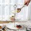 European Double Layer Ceramic Cake & Pastry Stand for Afternoon Tea & Dessert Display