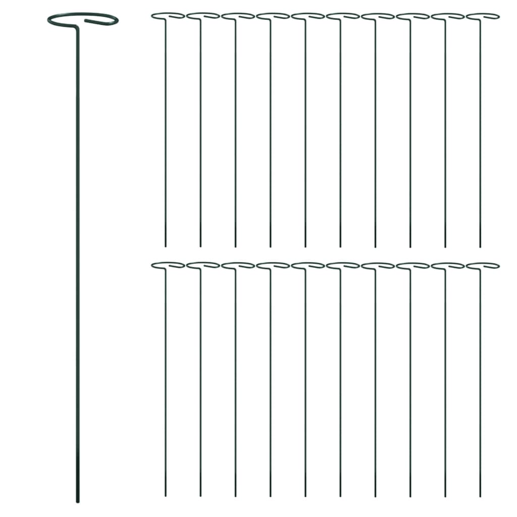 Pflanzstützen 20 Stück Dunkelgrün 40 cm Stahl