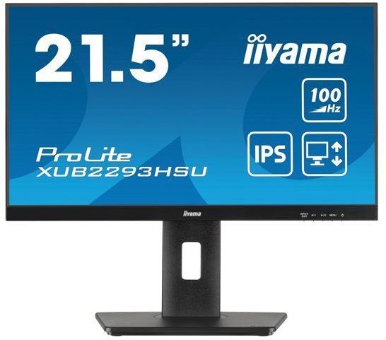 PC Monitor - IIYAMA - 21.5 - 100Hz - IPS Panel - 1ms - Height-Adjustable Stand + Pivot - Prolite XUB2293HSU-B7