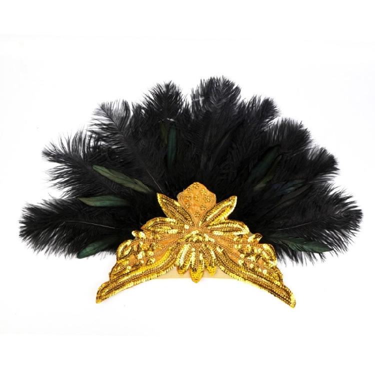 Feather Flapper Headband Masquerade Headpiece Mardi Gras Art Hair Accessories
