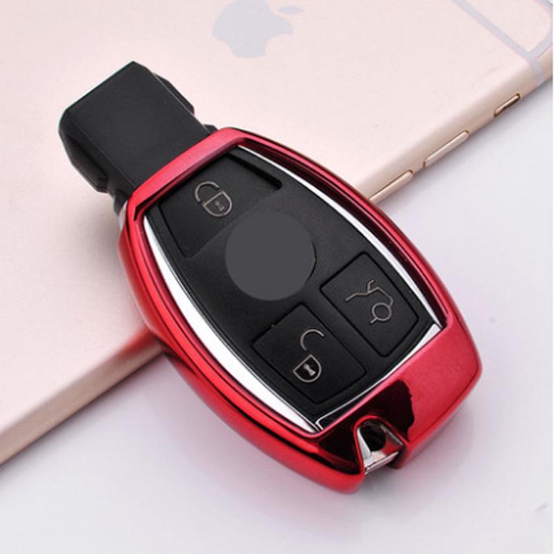 Mercedes-Benz TPU Mjukt Gummi Nyckelskydd för A-klass, C-klass, E-klass, GLC-klass, C200L - Skyddande Bilnyckelskal.