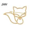 Hat Decoration Pin Women Brooch Hollow Fox Decor Stainless Exquisite Anti-slip Wear-resistant Coat Collar Scarf Clothes Garment Jewelry