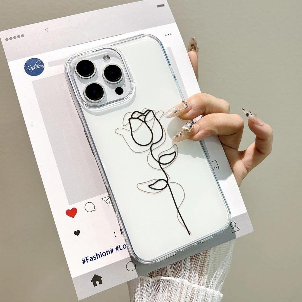 Painted Phone Case for iPhone 12 13 15 16 iPhone 16 12 13 14 15 Pro  14 15 16 Pro Max Coverage Shockproof Anti-Fingerprint Fresh Style Protective Case