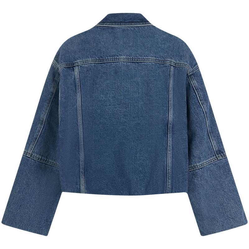 Calvin Klein American Vintage Lapel Thin Padded Denim Jacket Women jackets 47D725G