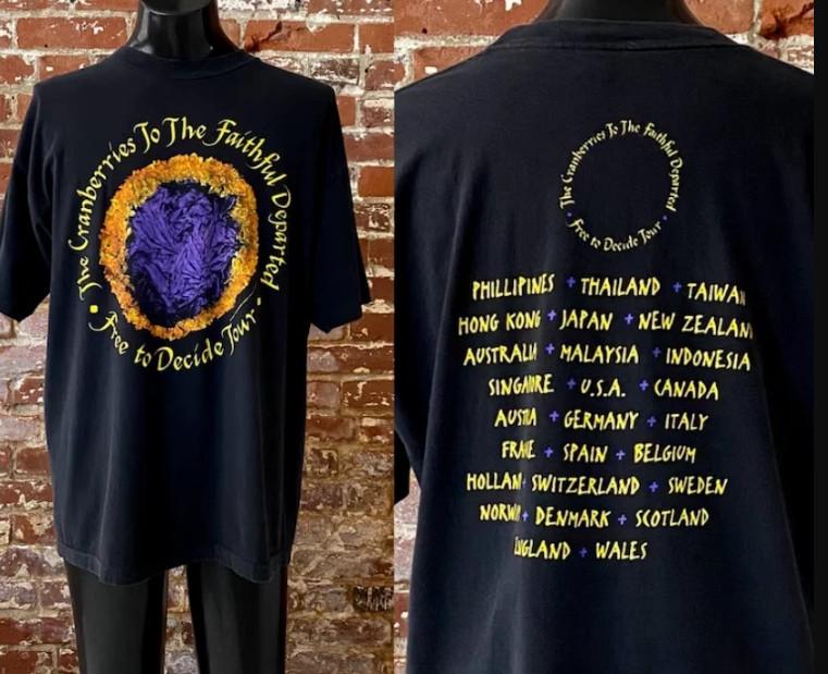 Vintage 1996 The Cranberries Free To Decide Tour T-shirt size S-5XL Unisex T-Shirt S