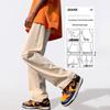 Wassup Sohot Men's Loose Straight Wide-Leg Cotton Casual Pants