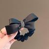 Elegant Satin Leather Hair Scrunchie | Rhinestone, Chic, Featherless, for Women, Suitable for All Seasons