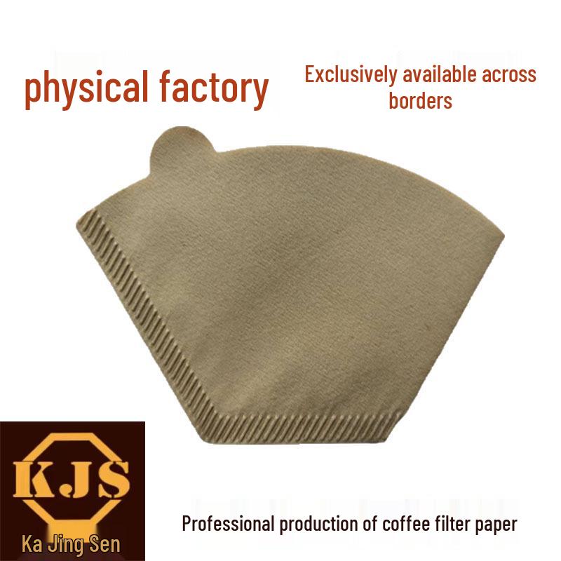 Hand-Pour Coffee Filter Cup - Raw Wood, Drip Coffee Tool Fan Shape U101 Natural 50 pcs (Bagged)