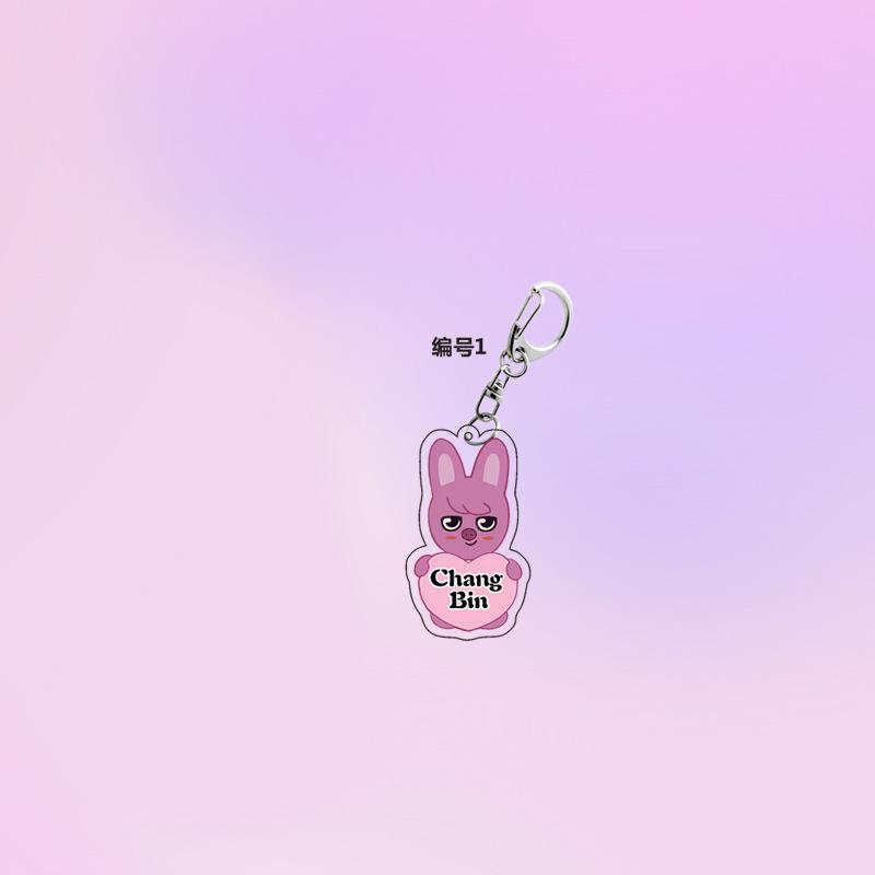 1pc Stray Kids SKZOO Cute Heart Keychain Bang Chan Lee Know Changbin Hyunjin Han Felix Seungmin I.N Love Character Key Ring Bag Pendant STAY Fans Gift
