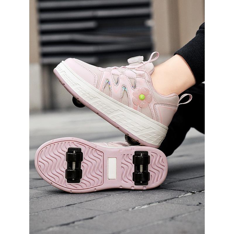 Children's shoes Girls' double-wheel pulley shoes Wheeled adult skates trend slips away