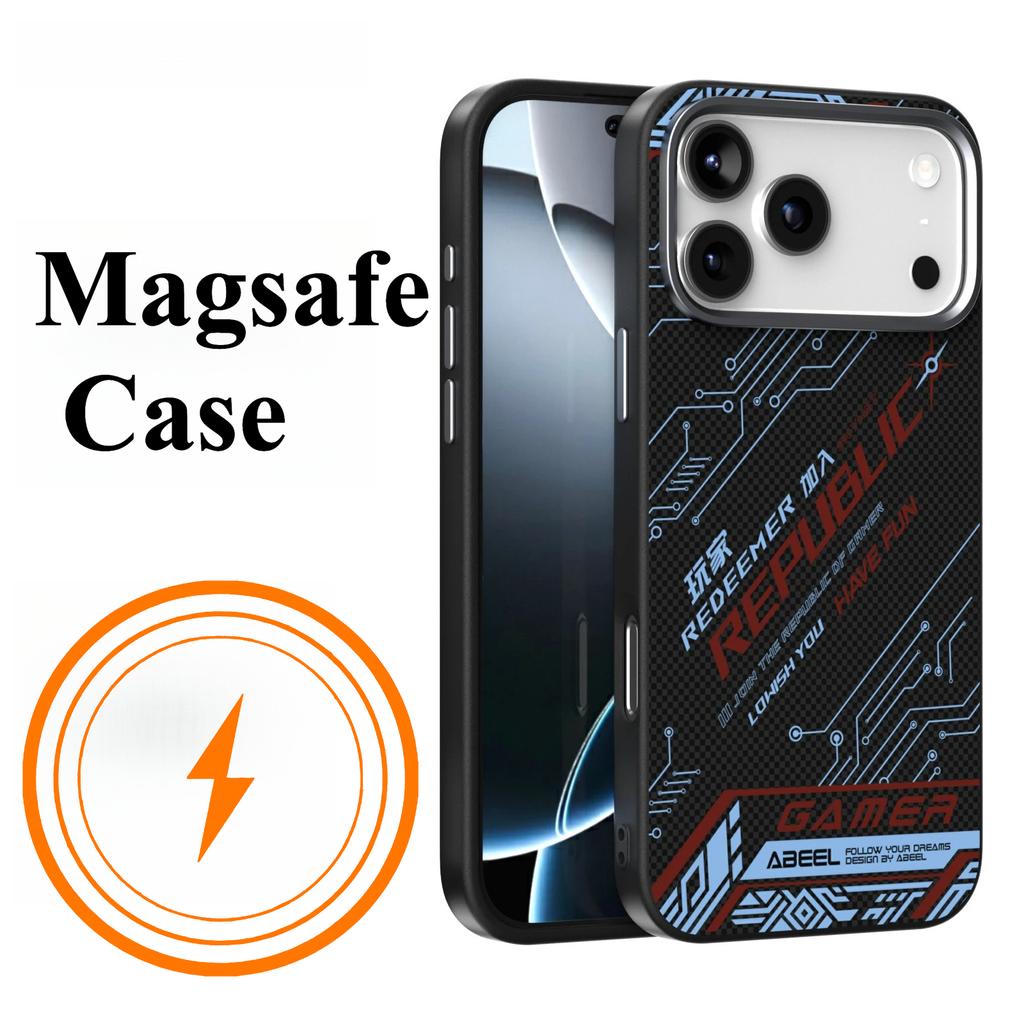Business Premium Minimalist Sle Carbon Fiber for Magsafe Case for IPhone 17 Pro Max 16 15 14 Non-slip Anti Drop Wireless Charger Protection Cover