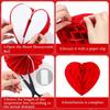 16Pieces Red Paper Heart Honeycomb Ball Decors for Home Office Romance Event Valentine's Day Special Event DIY
