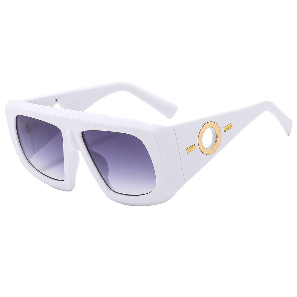 Retro Luxury Leopard Print Square Sunglasses Y2K Brand Contrasting Color Frame Wide Leg Design UV400 Protection