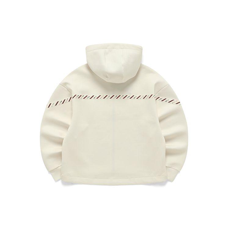 Fila Fleece Knit Loose Hooded Jacket Women Jackets Steam-White F11W211504FIV
