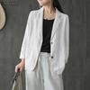 ZANZEA Koreanische Version des Sommers 3/4 Ärmel Knopf Baumwolle Leinen Anzug dünne Strickjacke Jacke Frauen Oberbekleidung