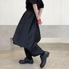 Frühling/Herbst Lässige Hosen Damen Unregelmäßig Dunkel Schwarz Weites Bein Hosen Patchwork Gestreift Mode Hosen
