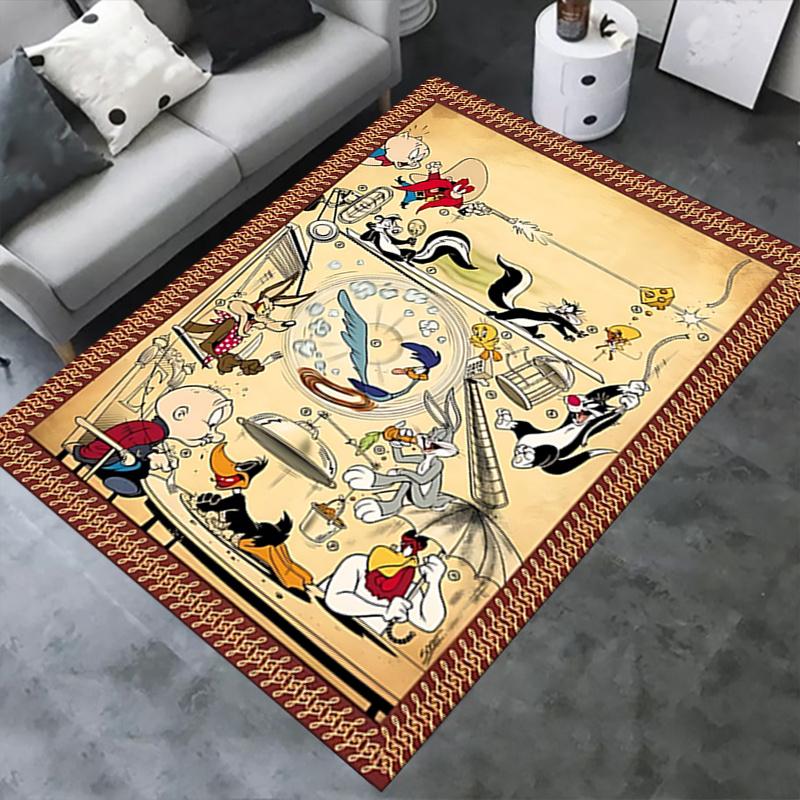 Looney Tunes Office Chair Mat: Cartoon Characters for Home Decor, Sofa Rug