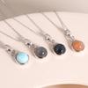 925 Sterling Silver Simple  Pendant Necklace with Natural Moonstone Labradorite Gemstones Fine Jewelry with Chain Women Nice Gift